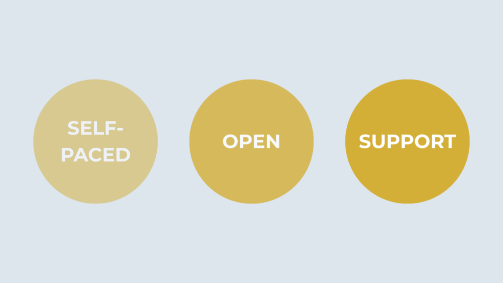 Self-paced. Open. Support